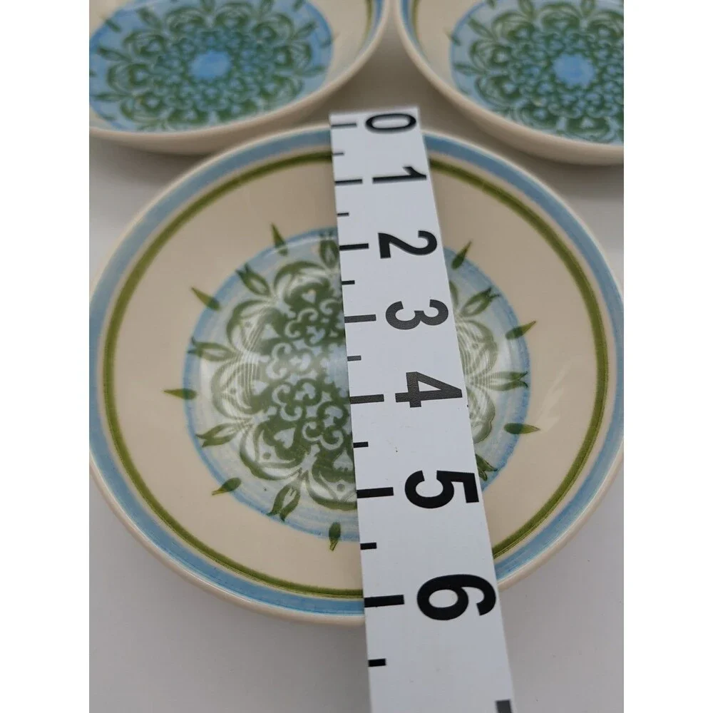Vtg Royal Ironstone Cavalier Blue And Green Floral Cereal Bowls Set Of 4
